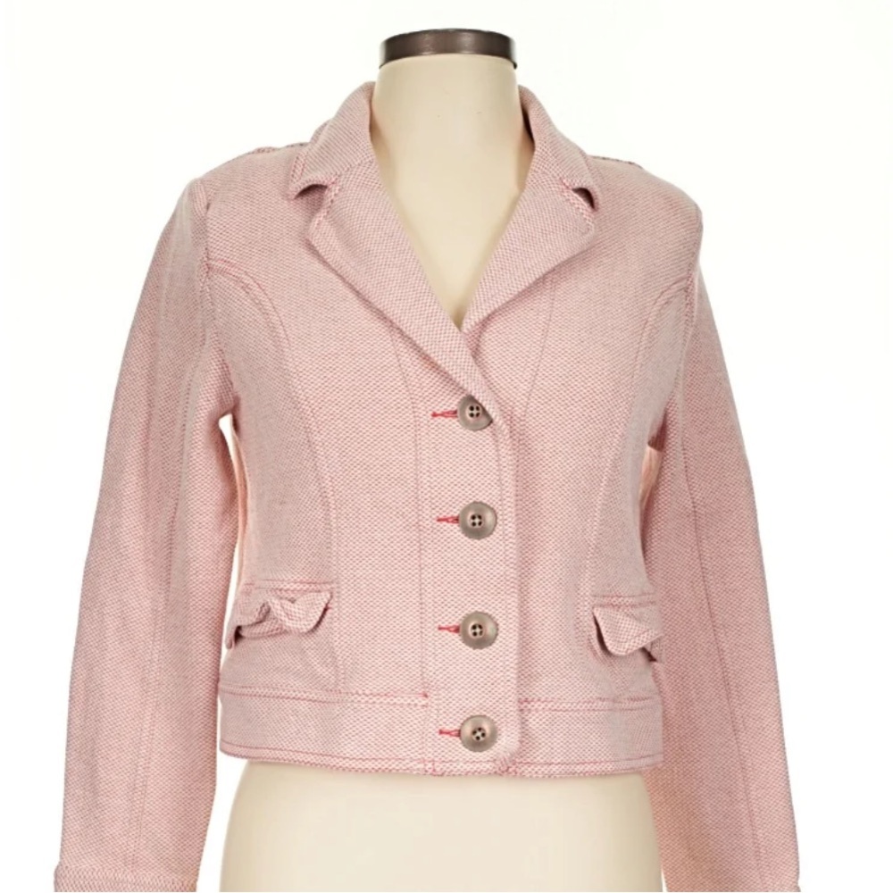 CAbi Blush Pink Textured Woven Blazer Jacket - Picture 6 of 7